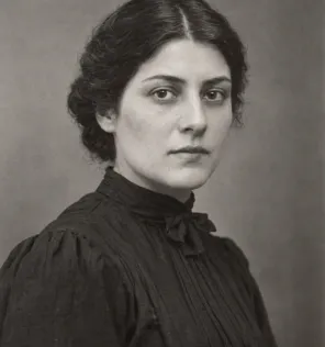 Imagined illustration for the dossier of Hatice Sabiha Görkey; not a historical likeness